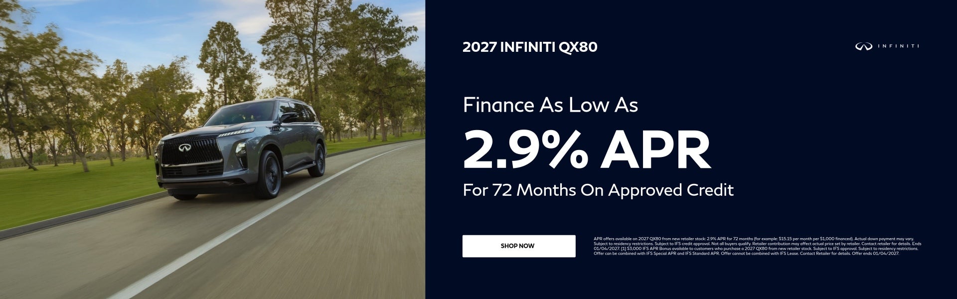 October '27 INFINITI QX80 Special